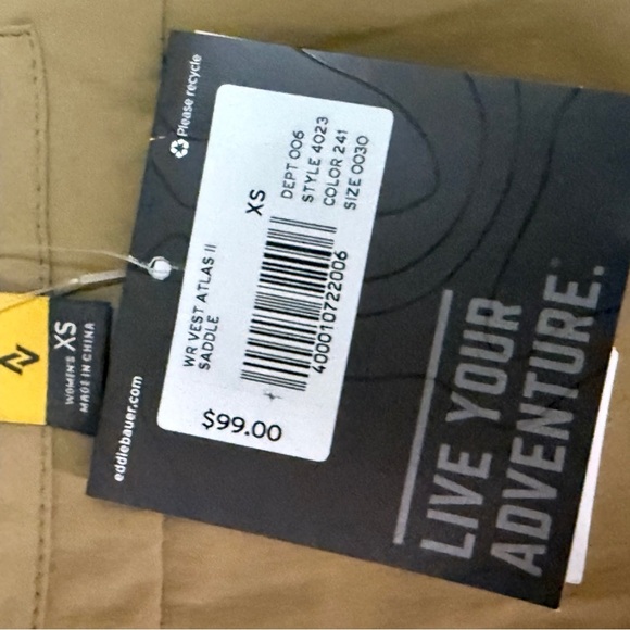 Eddie Bauer  Travex WR Vest Atlas II Saddle NWT - Picture 4 of 8